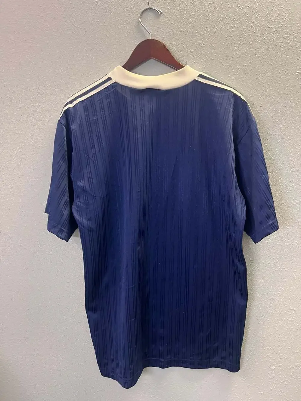 Vintage 90s Adidas Embroidered Logo Striped Jersey Shirt Size L Made in USA 0271